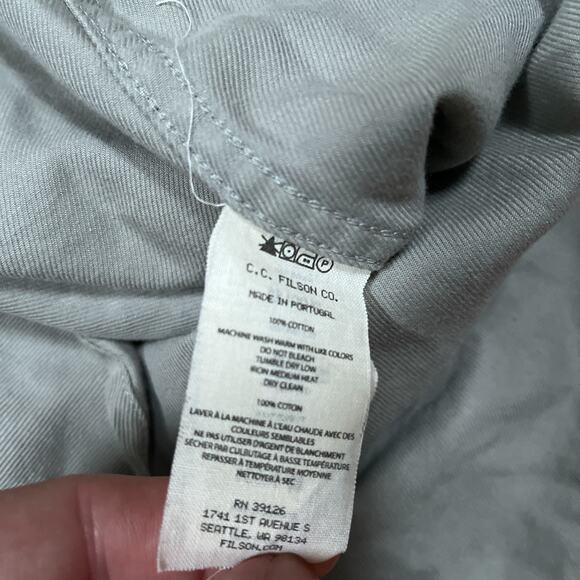 C.C. Filson 6.8Oz Chino Twill Long Sleeve Shirt Small Fog Grey Pockets 20153630 - Picture 5 of 8